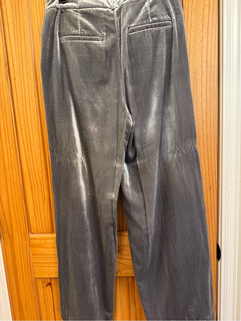 LOFT Gray Velvet Trousers